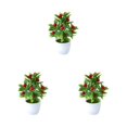 thumbnail image 4 of Ruiboury Add Touch Of Green To Living Space Artificial Plant Collection Home Decor Plastic Artificial Potted Plants False Plant Zhaocai Tree Fruit 3Set, 4 of 6
