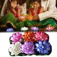 thumbnail image 1 of 6 Pcs Decoration Floating With Lights Plastic Flower Plastic Flower Artificial Traditional Indian Decor For Puja Home Party Decoration, 1 of 9