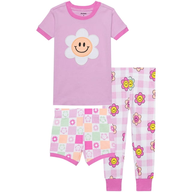 PL Sleep Toddler Girl Three Piece Top, Pant & Short Set