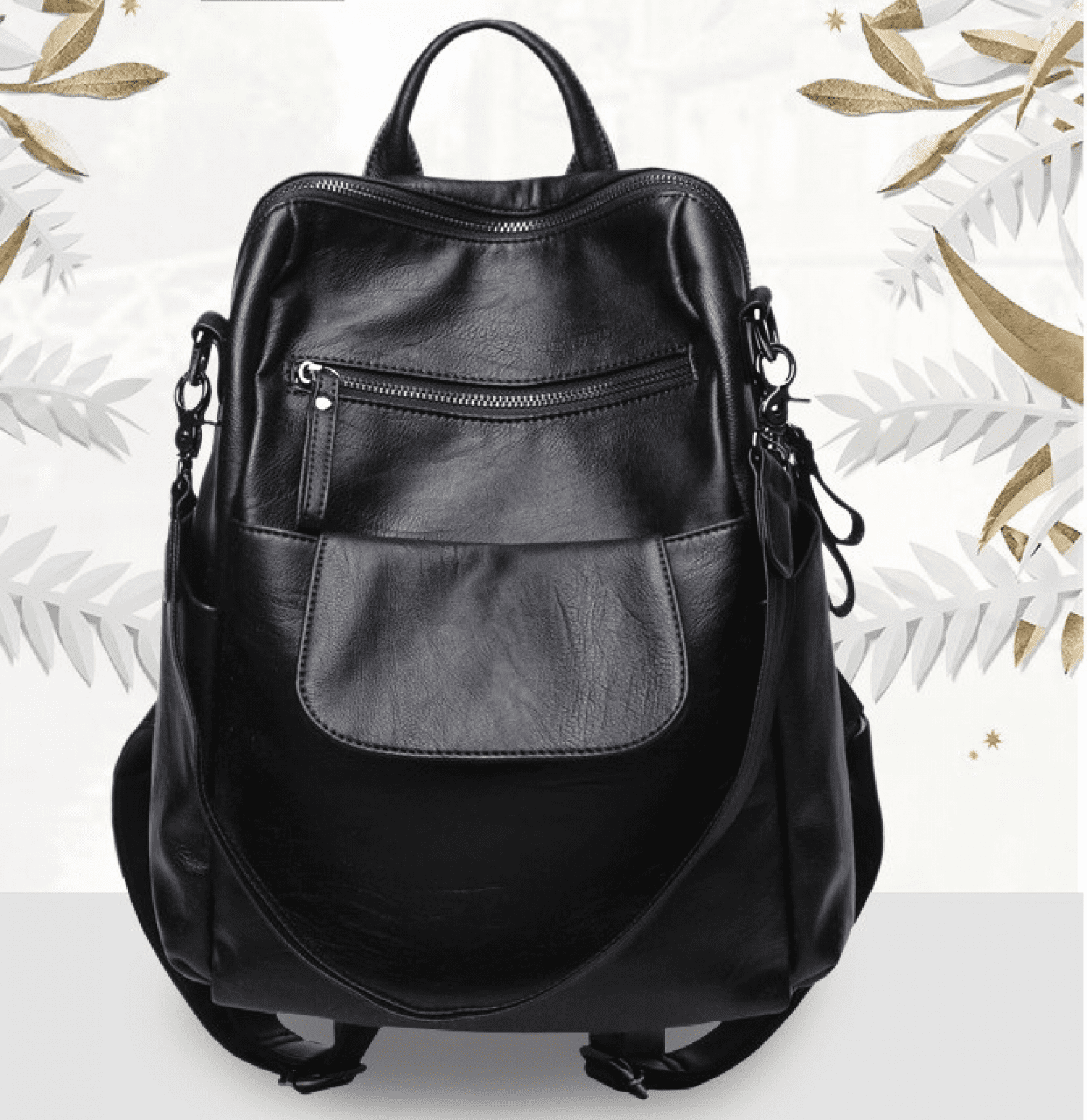Women's leather backpack, school bag, shoulder bag