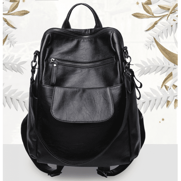 Women's leather backpack, school bag, shoulder bag
