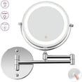 thumbnail image 1 of LED Lighted Makeup Mirror - 10X Magnifying Illuminated Wall Mounted Bathroom Mirror, Two Sided, Flexible Gooseneck, 360 Rotation with USB Cable Operated, 1 of 7