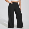 thumbnail image 1 of Timegard Plus Size Pants for Women High Waist Ruched Loose Comfy Lounge Pants Wide Leg Workout Trousers, 1 of 6
