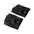 thumbnail image 3 of Baohd Retro PU Leather Men Fingerless Driving Cycling Gloves L Black Button, 3 of 9