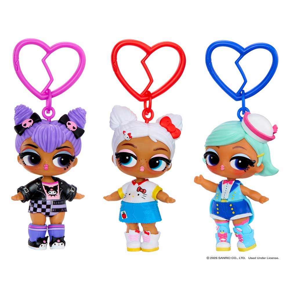 GRANDE peluche réversible LOL Surprise Loves Hello Kitty and Friends – Grande peluche avec poupée Tout-petit assortie, réversible, jeu portatif et 7 surprises au total – Collectionnez les 3 !