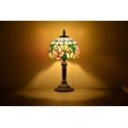 thumbnail image 3 of Tiffany Style Lamp Table Desk Lamp Rose Bedroom Bronze Stained-Glass 14.5'' Height Multi-Color, 3 of 4