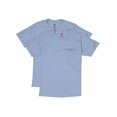 thumbnail image 1 of Hanes Mens Short Sleeve Pocket Tee Value 2-Pack, M, Light Blue, 1 of 2