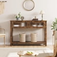 thumbnail image 2 of Yiwa 43-Inch Slim Console Table, Modern 2-Tier Sofa/Entryway Table with 2 Glass Storage Drawers for Living Room, Hallway & Foyer, 2 of 8