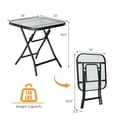 thumbnail image 2 of Gymax Table d'Appoint de Patio Pliable 18 Pieds' Table Carrée de Café Bistro avec Dessus de Table en Verre Trempé, 2 of 10