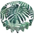 thumbnail image 1 of Tropical Monstera Palm Leaf Round Tablecloth Waterproof Fabric Table Cover Washable 60” Table Cloth for Kitchen Dining Room Party Picnic, 1 of 6