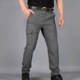 thumbnail image 2 of YOIAVAIOY Pantalon Cargo Tactique pour Hommes Résistant à l'Eau en Ripstop Pantalon de Randonnée Léger Pantalon de Travail d'Extérieur avec Multiples Poches Gris Foncé S, 2 of 5