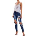 thumbnail image 5 of Women Floral Print Lace Splicing Sleeveless V Neck Tank Top, 5 of 5