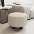 thumbnail image 4 of Lipstore Housse Extensible pour Pouf Pantoufles Pouf Rond pour Salon Repose-Pieds Extensible Beige (Housse Seulement), 4 of 14