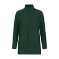 thumbnail image 3 of Dagegui Women's Oversized Turtleneck Sweaters Fall Drop Shoulder Long Sleeve Ribbed Knit Tunic Pullover Tops Green,L, 3 of 5