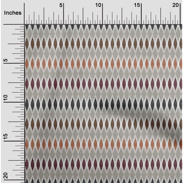 oneOone Polyester Lycra Fabric Argyle Ikat Print Fabric By Yard 56 Inch Wide
