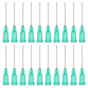 Aiguilles Distributrices 18Ga, 52 Pcs Aiguilles Distributrices Industrielles à Pointe Émoussée 1 Pouce avec Aiguille Luer Lock pour Recharges d'Encres Liquides Colle Adhésive Huile, Vert