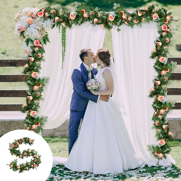Yhmxh Valentine Day Decorations, Valentine Day Ornaments Valentine's Day Artificial Flower Vines Outdoor Fake Leaf Vines Wedding Arch Decoration Simulated Vines Festival Decorations