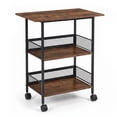 thumbnail image 3 of GOGRANT 3-Tier Mobile Utility Cart, Heavy Duty Rolling Storage Stand with Lockable Casters, Industrial Embossed MDF Shelves for Office Printer Stand, Kitchen, Classroom, 3 of 9