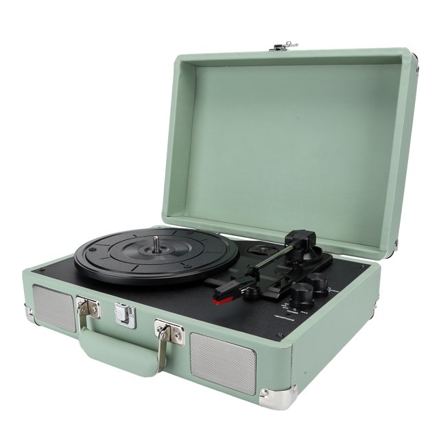 Lecteur de Disques Vinyle Bluetoothphonographe Portable Phonographe Portable 5.0 Tourne-Disque 33/45/78 RPM Lecteur de Disques Vinyle 100-240VUS