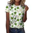 thumbnail image 1 of QIPOPIQ T-Shirts à Manches Courtes pour Femmes à Col Rond T-Shirts de la Saint-Patrick Hauts T-Shirt Shamrock T-Shirt Vert Tunique T-Shirts de la Saint-Patrick Imprimés T-Shirts à Col Rond pour Dames T-Shirts de Fête T-Shirts Graphiques Aubaines, 1 of 4