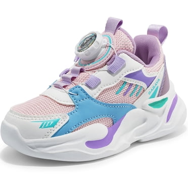 BABAYA Chaussures de Sport pour Garçons et Filles, Espadrilles de Jogging Faciles à Enfiler avec Boucle Rotative pour Petits et Grands Enfants