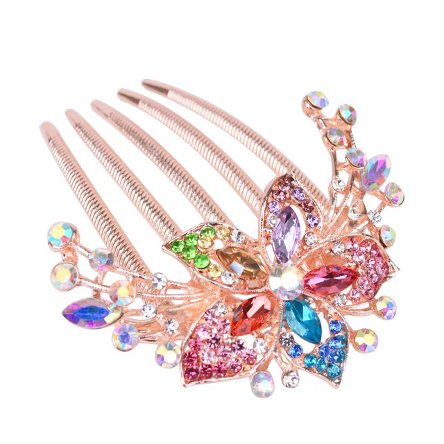 Flower Rhinestones Hair Combs Accessories,Perfect Mother's Day Gifts,Brithday gifts (Color)