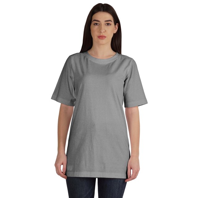 Inkmeso T-Shirt Basique en Coton à Col Rond pour Femmes Coupe Ample Décontracté Long Haut d'Entraînement