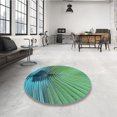 thumbnail image 4 of Ahgly Company Tapis d'Intérieur Lavable à la Machine, Carré, Transitionnel, Vert Mer, Tapis de Zone, 8 Pieds Carré, 4 of 7