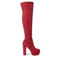 thumbnail image 3 of Unique Bargains Bottes Cuissardes à Plateforme à Talon Bloc pour Femmes, 3 of 8