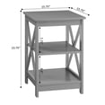 thumbnail image 3 of Convenience Concepts Oxford End Table in Gray Wood Finish With X Frame, 3 of 5