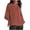 Red, variant on hotojiny Oversized Tshirts for Women Cotton Linen Plus Size Scoop Neck Top Casual 3/4 Sleeve Striped Breathable Tee Lightweight Side Slit Clothes