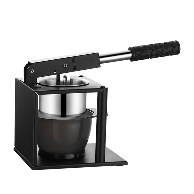 Professional Manual Juicer, Hand Press Orange Squeezer, Stainless Steel Lemon Extractor designed for home kitchens. Features a durable stainless steel inner tank, ergonomic lever for labor-saving juicing, and striped and porous filters for versatile use with fruits, vegetables, mashed potatoes, and garlic. Compact design measuring 18x16x15cm, ideal for juicing and food preparation tasks.