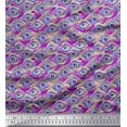 thumbnail image 1 of Soimoi Rayon Fabric Peacock Feather Printed Fabric 1 Yard 56 Inch Wide, 1 of 3