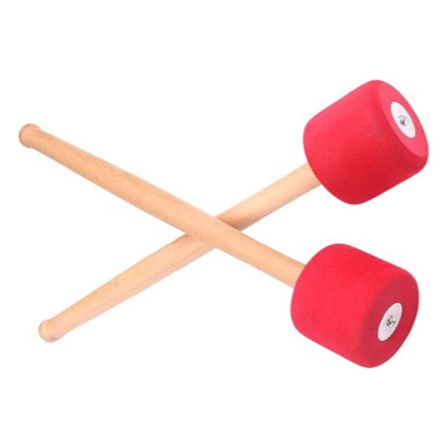 tredstone 2 Pieces Drum Stick Portable Wood Handle Drumstick Musical Instrument Red
