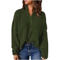 thumbnail image 2 of HWRETIE Women V Neck Ruched Blouse Solid Color Long Sleeve Casual Pullover Top, 2 of 7