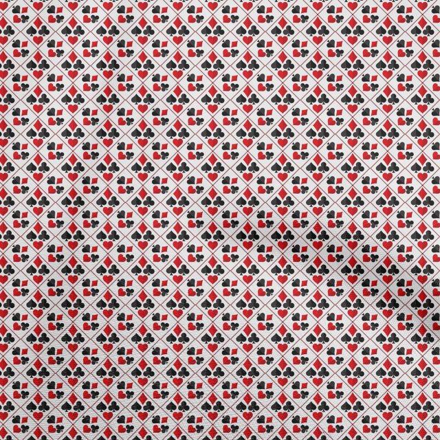 oneOone Tissu Velours Blanc pour Robe de Poker Tissu Imprimé au Mètre 58 Pouces de Large