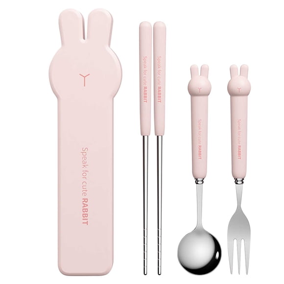 3-in-1 Stainless Steel Travel Cutlery Set, Fork, Spoon & Chopsticks, Portable Travel Kitchen Utensils Set with Washable Case, Compact & Stylish Cutlery for Camping & Outdoor Dining