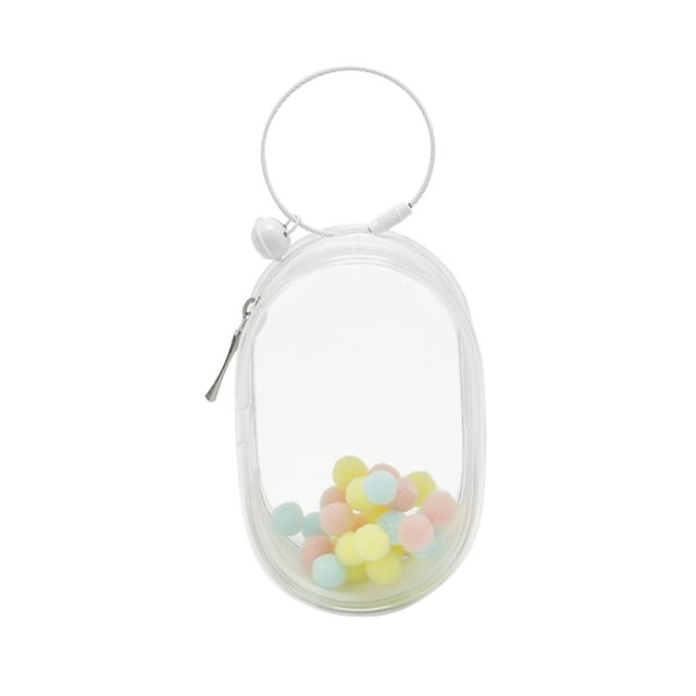 Bunblic Small Doll Storage Bag Clear Doll Display Bag, Dustproof Organizer, Zipper Closure, Mini Figure, Storage Case for Figure Doll White