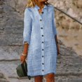 thumbnail image 2 of Kcodviy Robe Polyvalente à Rayures pour Femmes, Robe d'Été Décontractée à Boutons, Robe Midi Ample à Rayures, Robe Chemise, 2 of 5