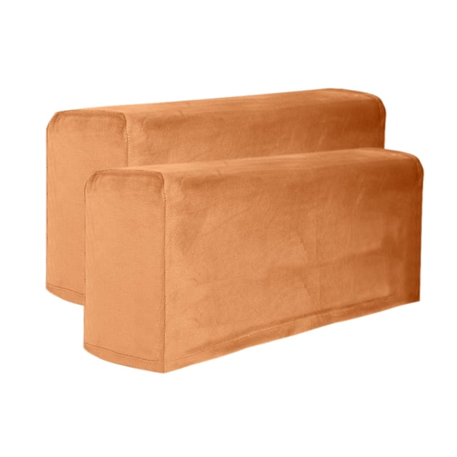 2 Pcs Housse d'Accoudoir de Canapé Épaissie en Polyester Extensible pour Chaise Camel