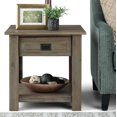 thumbnail image 2 of SIMPLIHOME Monroe SOLID ACACIA WOOD 22 inch Wide Square Rustic End Table in Distressed Grey with Storage, 1 Drawer, for the Living Room and Bedroom, 2 of 2