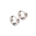 thumbnail image 1 of 2pcs Crystal Stainless Steel Mens Huggie Hoop Earrings Huggie Snap Earrings, 1 of 1
