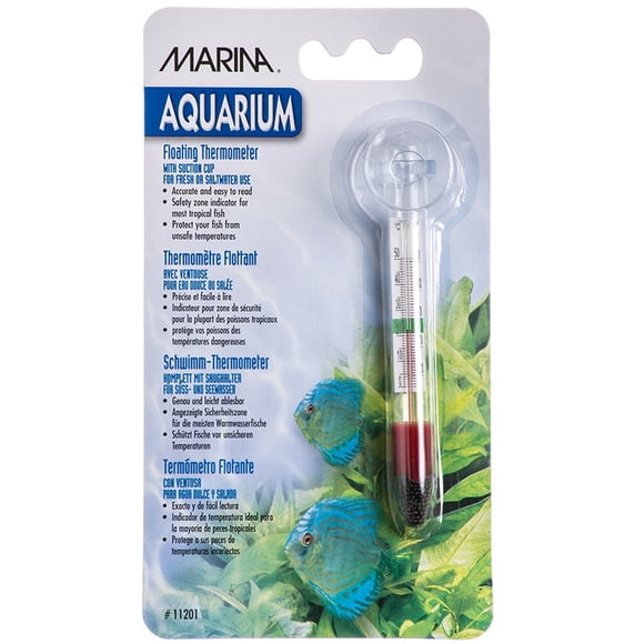Marina Floating Aquarium Thermometer with Suction Cup, Celsius and Fahrenheit