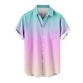 thumbnail image 4 of Chemises pour Hommes, Chemise à Manches Courtes à Col Rabattu Dégradé Mode Décontractée pour Hommes, 4 of 4