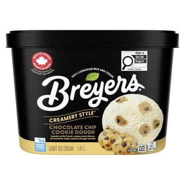 Breyers Creamery Style Light Ice Cream for a delicious treat Chocolate Chip Cookie Dough made with sustainably farmed vanilla 1.41 LT