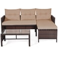 thumbnail image 4 of Gymax Ensemble de Meubles en Rotin 3 Pcs Canapé de Patio Extérieur Sofa Ensemble en Osier, 4 of 10