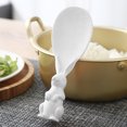 thumbnail image 1 of Oleegame 1PC Stainless Steel Cutlery Set Cute And Creative Rabbit Can Be Vertical Non Stick Rice Spoon Rice Shovel Straw Plastic Rice Spoon White, 1 of 8