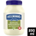 L'huile d'olive de Hellmann, la Mayonnaise, idéale pour les frites, les hamburgers et les salades, fabriquée avec des oeufs de canne libre et de l'huile de canola au Canada, 890 ml Jaune