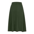 thumbnail image 4 of Clearance-Sale Skirts for Women Basic Slim Skirt Solid Color Softy Breathable Midi Skirt Elastic High Waist Swing Hem Ruched Lightweight Long Skirts for Women Weekly-Deals（Green,3XL）, 4 of 5