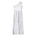 thumbnail image 4 of Oyolan Combinaison Longue à Paillettes pour Filles une Épaule Sans Manches Robe de Soirée Danse Argent 6, 4 of 5